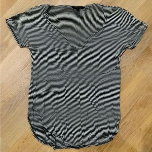Black & White Stripped Short-Sleeve Top
